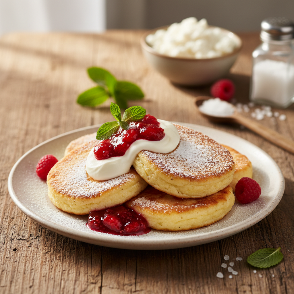 Kohevad kodujuustupannkoogid: lihtne ja kiire retsept
