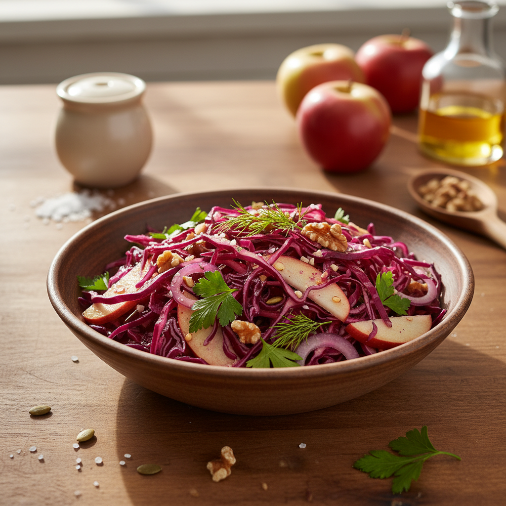 Krõmpsuv punasekapsasalat: tervislik lisand igale praele