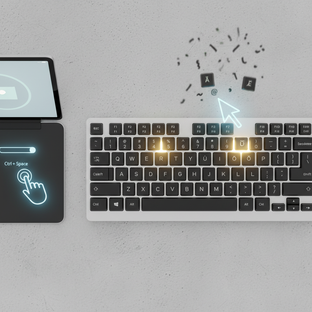 Kuidas trükkida täpitähti, kui klaviatuuri keel on vale?