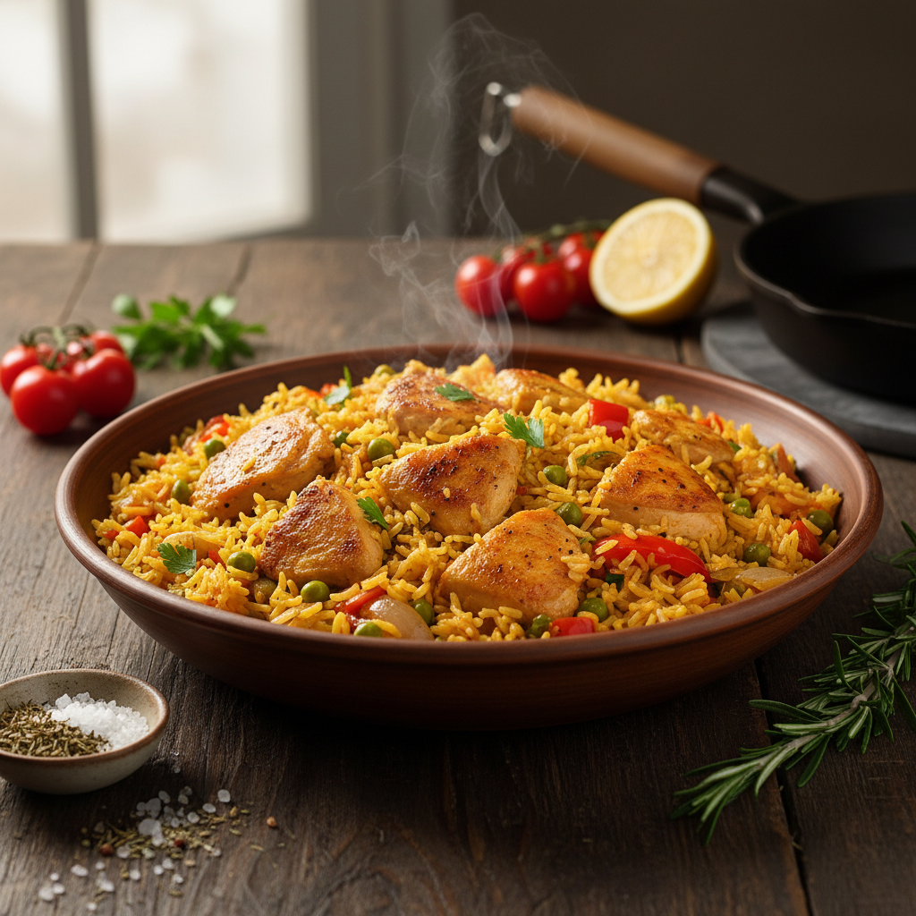 Mahlane riis kanaga: kiire ja maitsev ühe panni roog