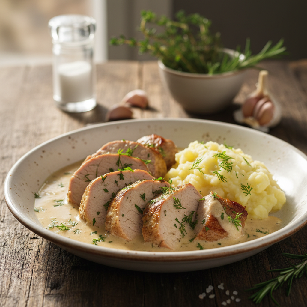 Sea sisefilee koorekastmes: õhtusöök 30 minutiga