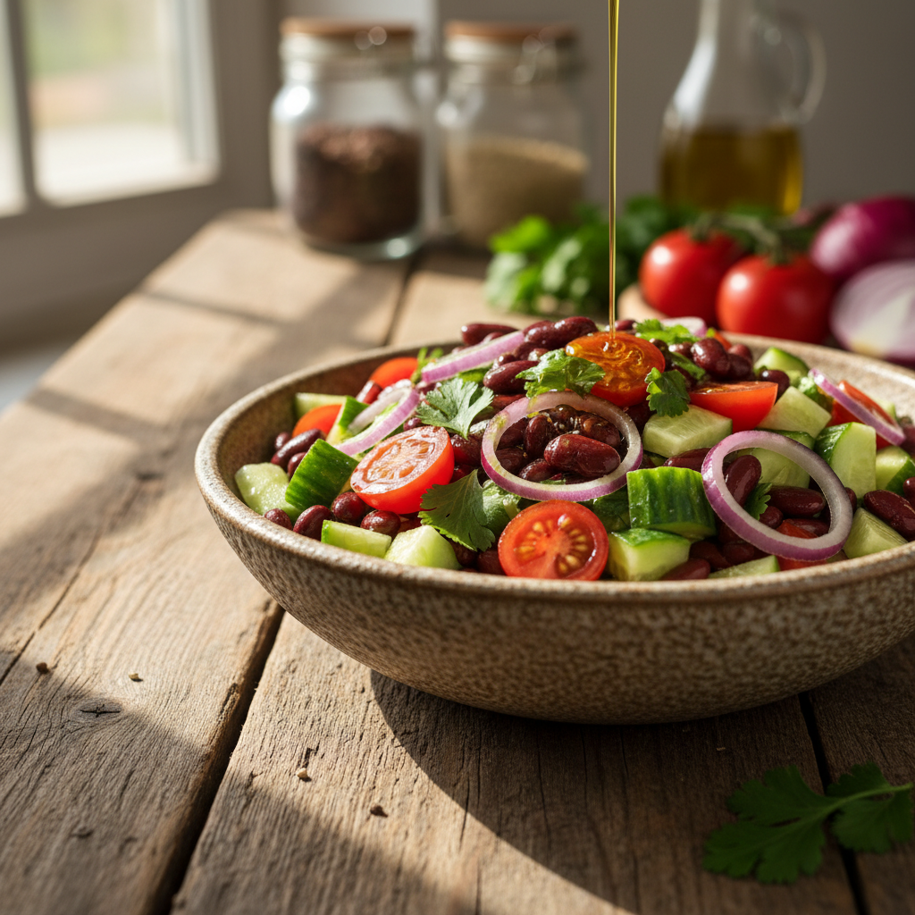 Toitev punase oa salat: valmib vaid mõne minutiga