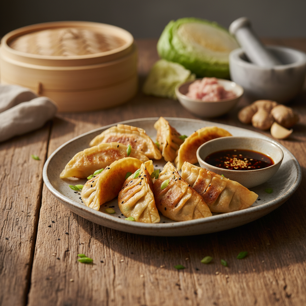Kuidas valmistada kodus ehtsaid ja krõbedaid gyoza-pelmeene