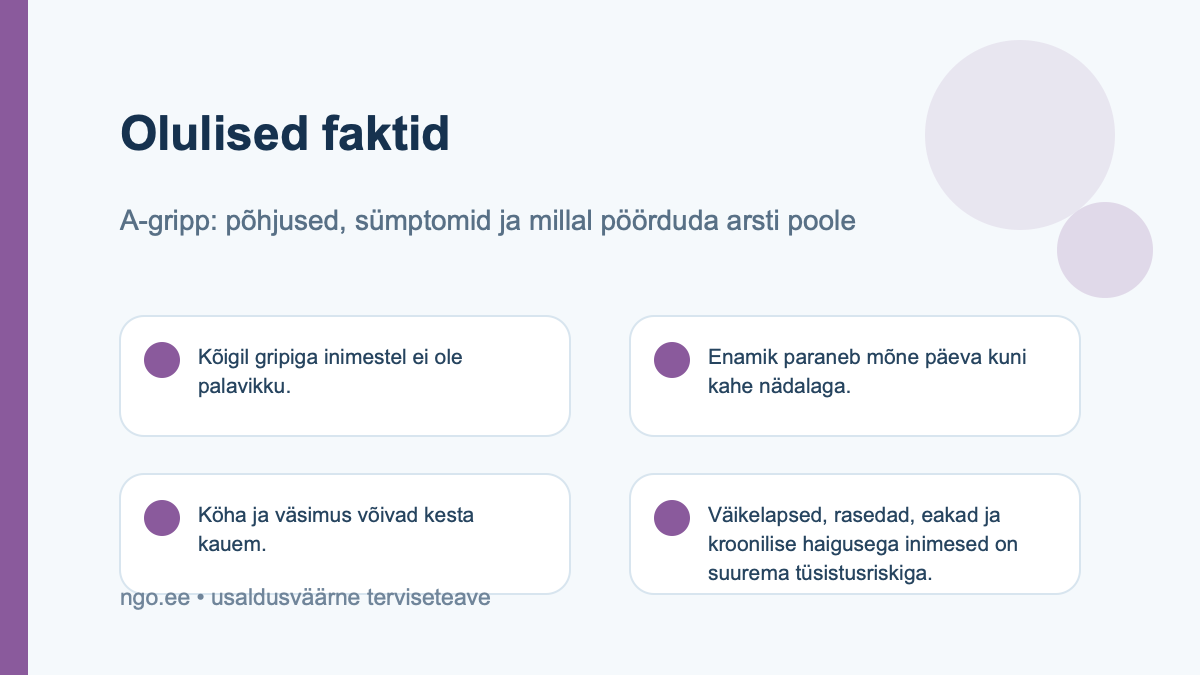 A-gripp: põhjused, sümptomid ja millal pöörduda arsti poole – olulised faktid