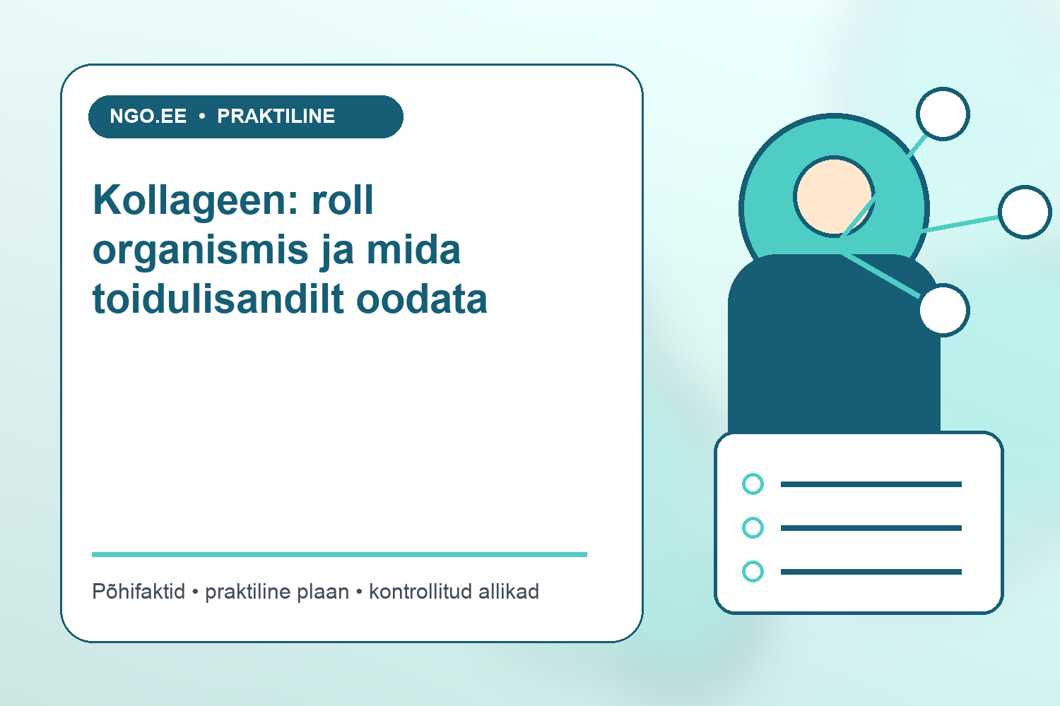 Naha, kõhre, kõõluse ja luu kollageenikiudude illustratsioon