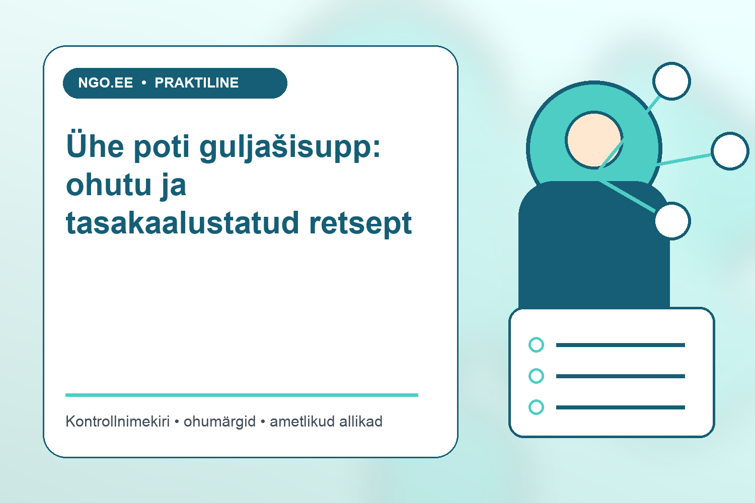 Kauss guljašisuppi rohke köögivilja ja täisteraleivaga