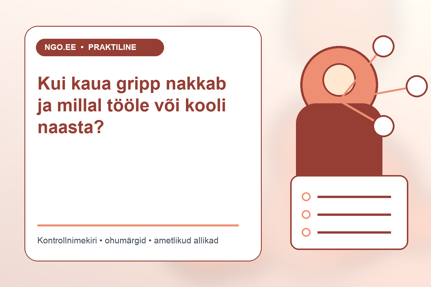 Kodune termomeeter, mask ja puhkav haige gripi leviku ennetamise kontekstis