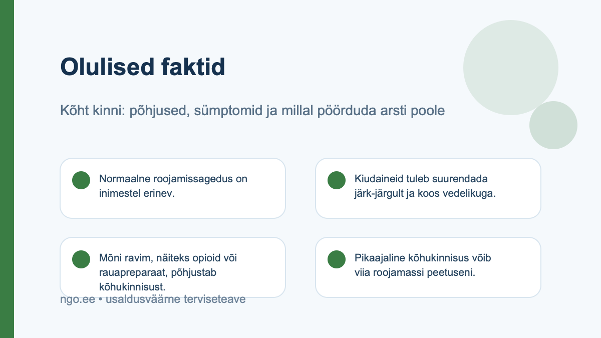 Kõht kinni: põhjused, sümptomid ja millal pöörduda arsti poole – olulised faktid