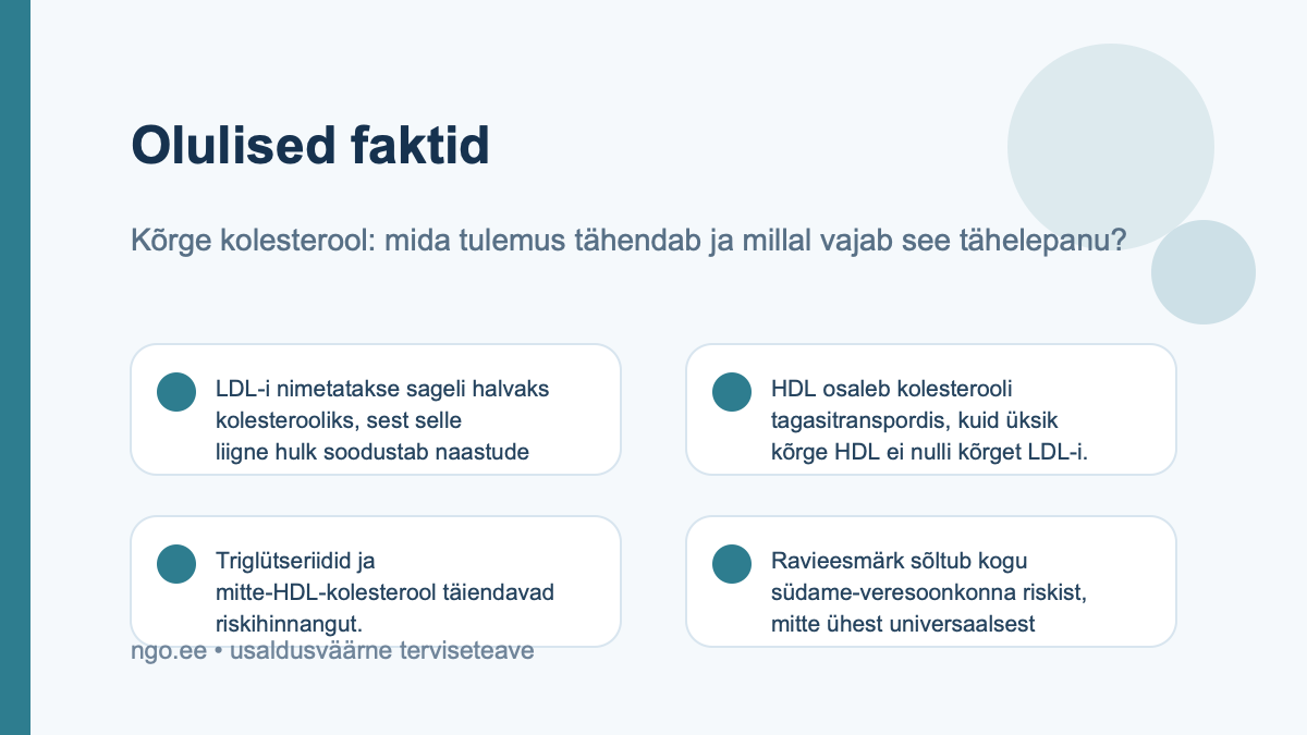 Kõrge kolesterool: mida tulemus tähendab ja millal vajab see tähelepanu? – olulised faktid