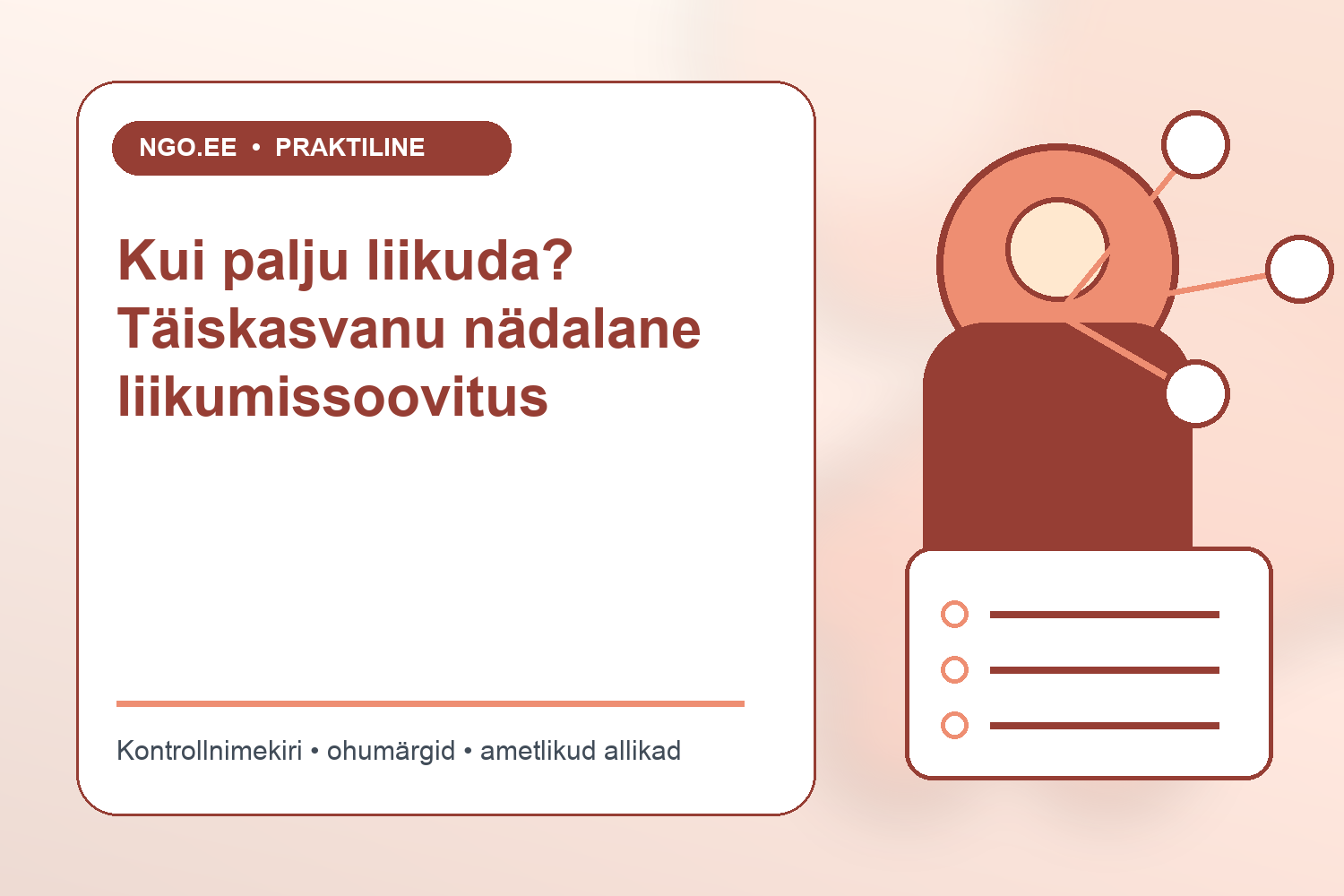 Kiire kõnd, rattasõit ja jõuharjutused ühe nädala liikumisplaanis