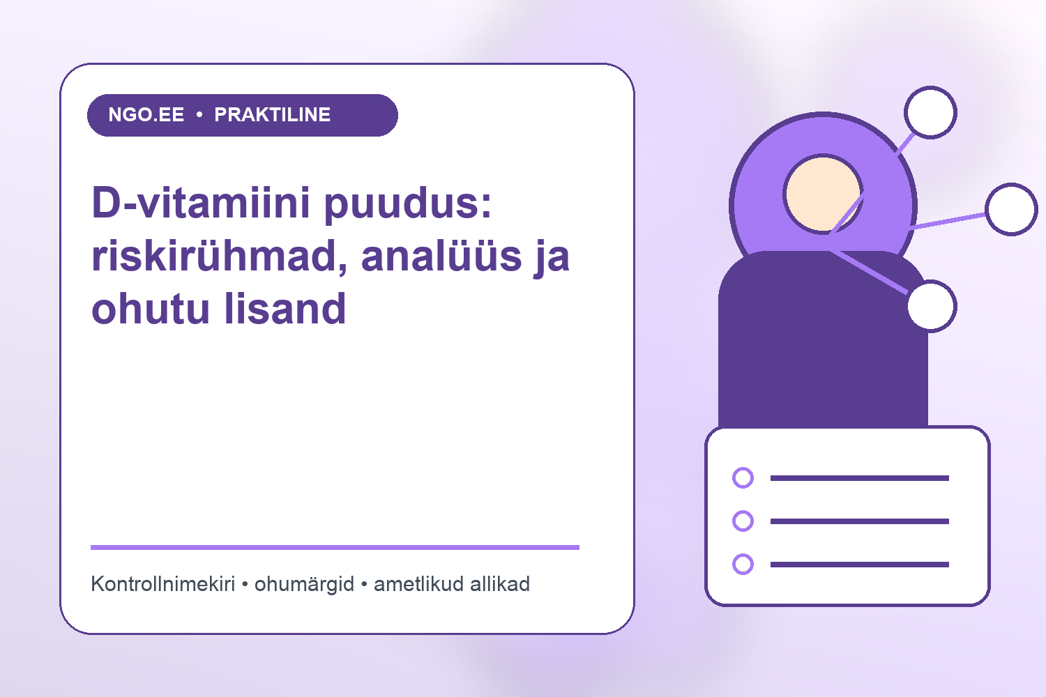 Päikesevalgus, rasvane kala ja D-vitamiini pakend mõõduka annuse sümbolina